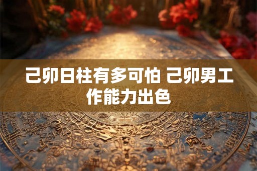 己卯日柱有多可怕 己卯男工作能力出色