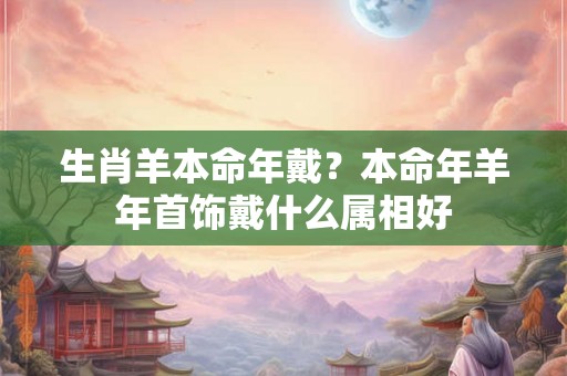 生肖羊本命年戴？本命年羊年首饰戴什么属相好