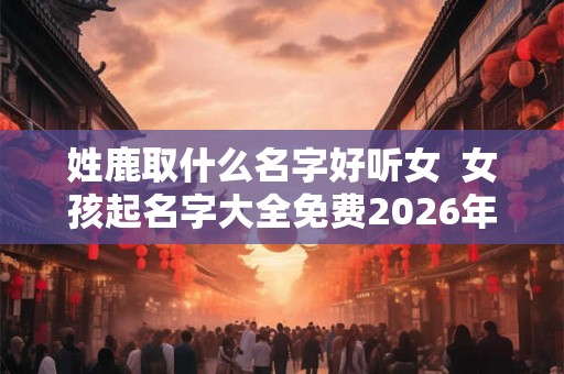 姓鹿取什么名字好听女  女孩起名字大全免费2026年属兔