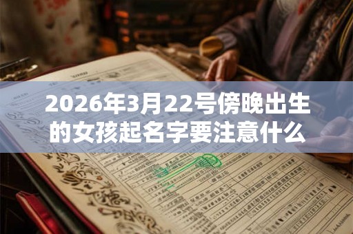 2026年3月22号傍晚出生的女孩起名字要注意什么