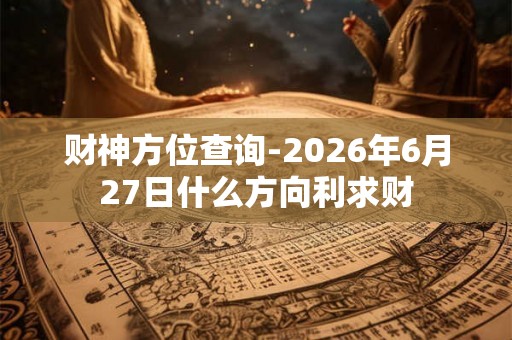 财神方位查询-2026年6月27日什么方向利求财