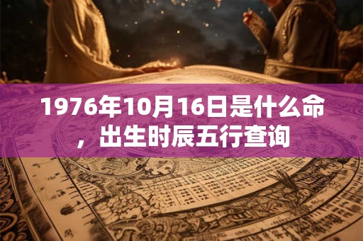 1976年10月16日是什么命，出生时辰五行查询