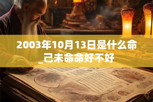 2003年10月13日是什么命_己未命命好不好