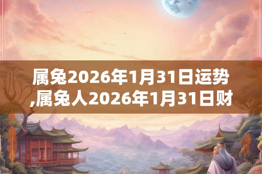 属兔2026年1月31日运势,属兔人2026年1月31日财运,生肖兔2026年1月31日运势