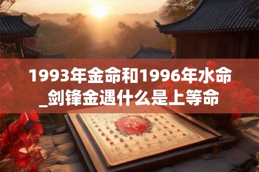 1993年金命和1996年水命_剑锋金遇什么是上等命