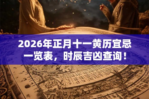 2026年正月十一黄历宜忌一览表，时辰吉凶查询！
