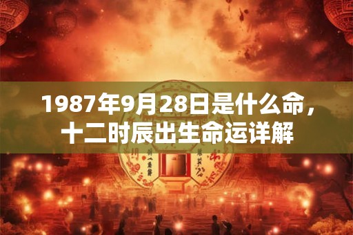 1987年9月28日是什么命，十二时辰出生命运详解