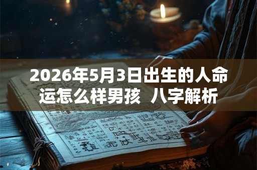 2026年5月3日出生的人命运怎么样男孩 八字解析 2026年5月3日出生的人命运怎么样男孩 八字解析