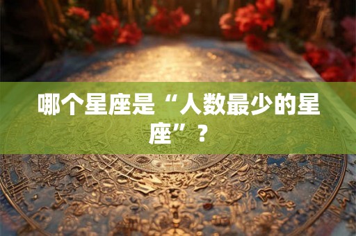 哪个星座是“人数最少的星座”？