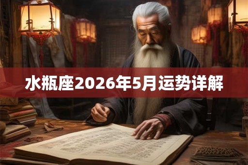 水瓶座2026年5月运势详解