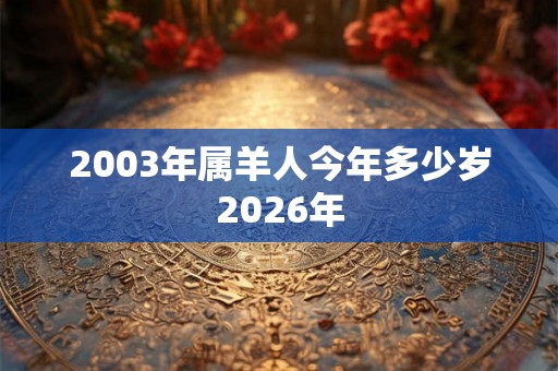 2003年属羊人今年多少岁2026年