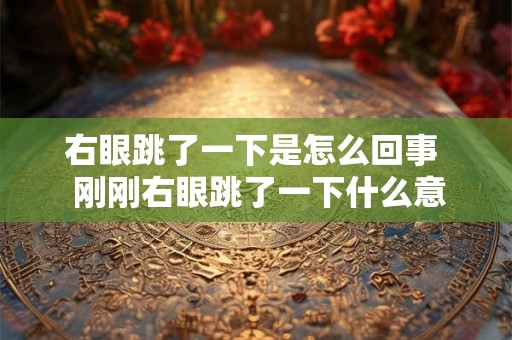 右眼跳了一下是怎么回事 刚刚右眼跳了一下什么意思 右眼跳了一下是怎么回事 刚刚右眼跳了一下什么意思