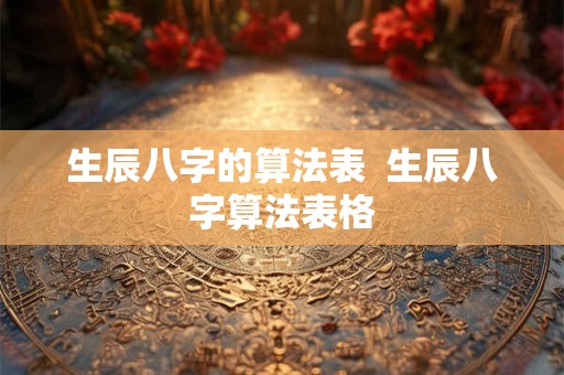 生辰八字的算法表 生辰八字算法表格 生辰八字的算法表 生辰八字算法表格