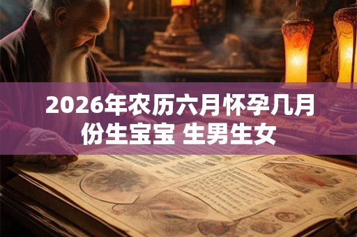 2026年农历六月怀孕几月份生宝宝 生男生女