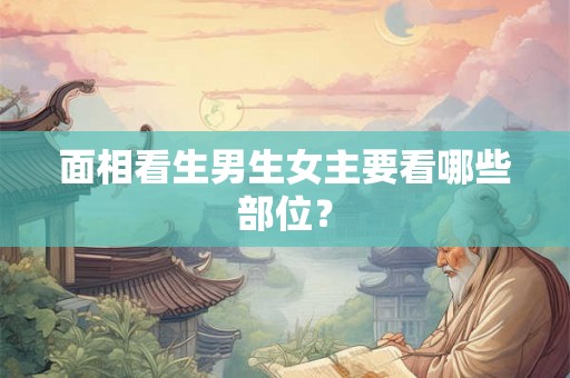 面相看生男生女主要看哪些部位？