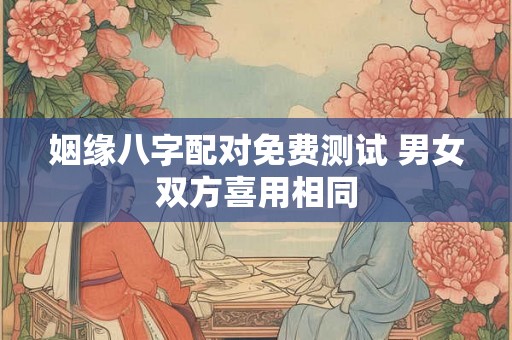 姻缘八字配对免费测试 男女双方喜用相同