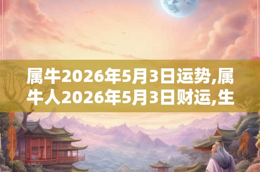 属牛2026年5月3日运势,属牛人2026年5月3日财运,生肖牛2026年5月3日运势
