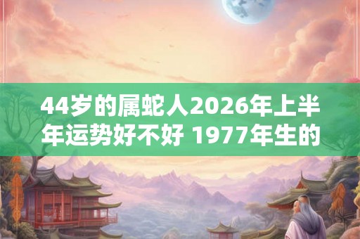 44岁的属蛇人2026年上半年运势好不好 1977年生的肖蛇者