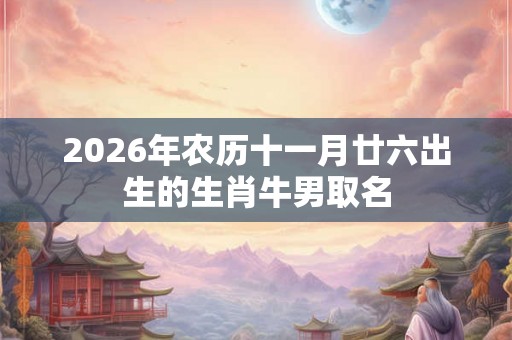 2026年农历十一月廿六出生的生肖牛男取名 2026年农历十一月廿六出生的生肖牛男取名