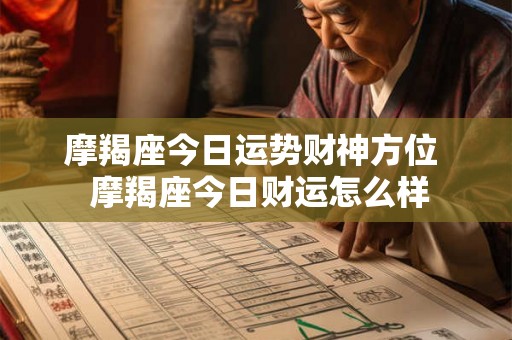 摩羯座今日运势财神方位  摩羯座今日财运怎么样
