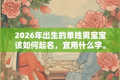 2026年出生的单姓男宝宝该如何起名，宜用什么字。