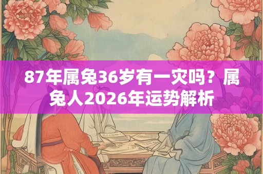 87年属兔36岁有一灾吗？属兔人2026年运势解析