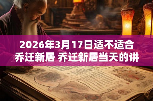 2026年3月17日适不适合乔迁新居 乔迁新居当天的讲究 2026年3月17日适不适合乔迁新居 乔迁新居当天的讲究