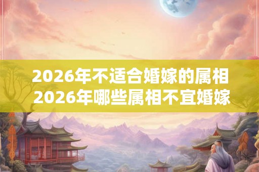 2026年不适合婚嫁的属相 2026年哪些属相不宜婚嫁