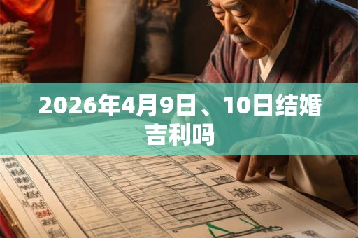 2026年4月9日、10日结婚吉利吗 2026年4月9日、10日结婚吉利吗