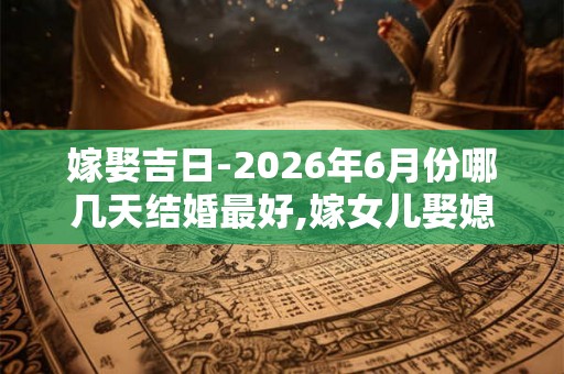 嫁娶吉日-2026年6月份哪几天结婚最好,嫁女儿娶媳妇的好日子
