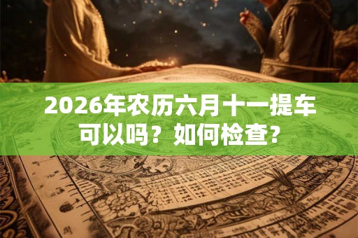 2026年农历六月十一提车可以吗？如何检查？