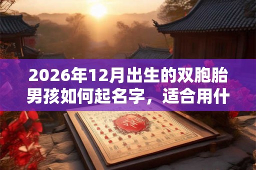 2026年12月出生的双胞胎男孩如何起名字，适合用什么字
