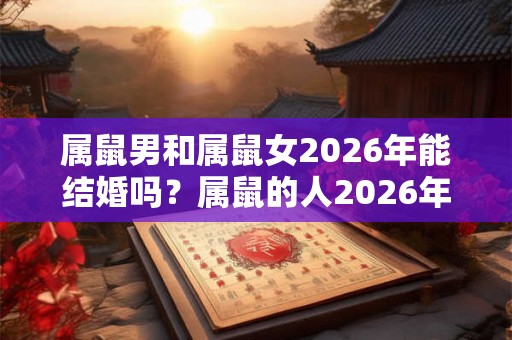 属鼠男和属鼠女2026年能结婚吗？属鼠的人2026年的结婚运势如何？