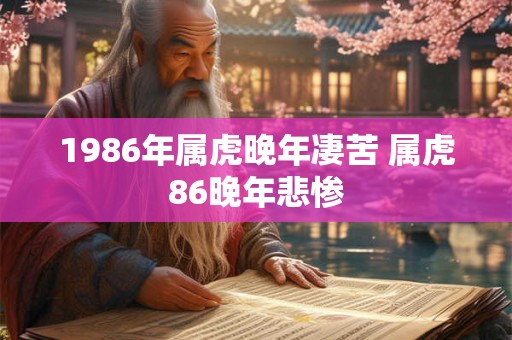 1986年属虎晚年凄苦 属虎86晚年悲惨