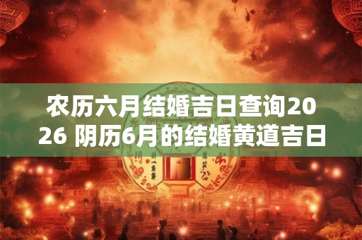农历六月结婚吉日查询2026 阴历6月的结婚黄道吉日一览表