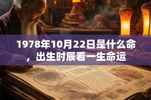 1978年10月22日是什么命，出生时辰看一生命运