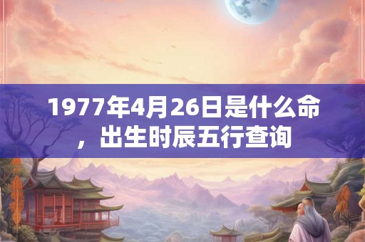 1977年4月26日是什么命，出生时辰五行查询