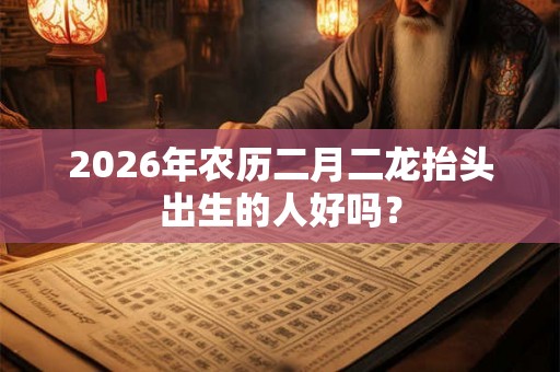 2026年农历二月二龙抬头出生的人好吗？
