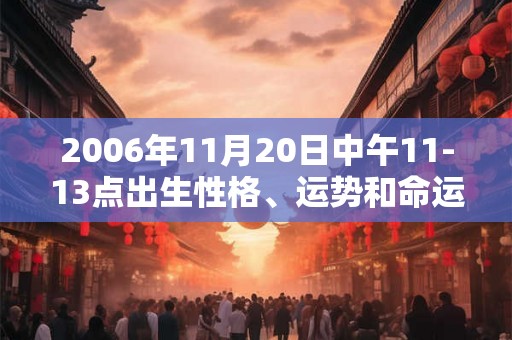 2006年11月20日中午11-13点出生性格、运势和命运