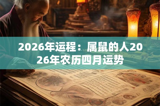 2026年运程：属鼠的人2026年农历四月运势