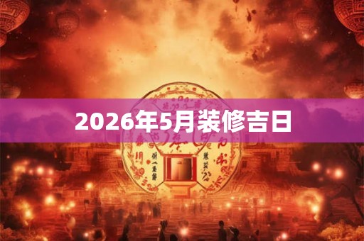 2026年5月装修吉日