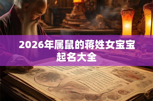 2026年属鼠的蒋姓女宝宝起名大全 2026年属鼠的蒋姓女宝宝起名大全