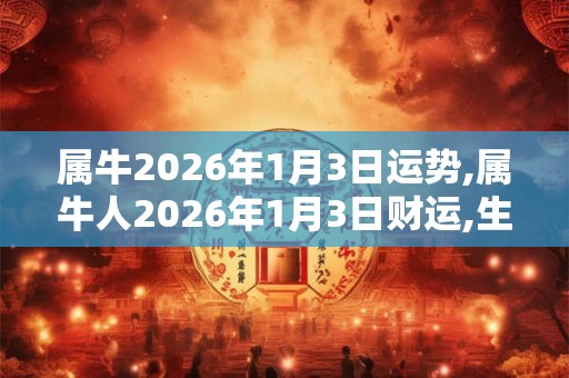 属牛2026年1月3日运势,属牛人2026年1月3日财运,生肖牛2026年1月3日运势