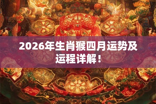2026年生肖猴四月运势及运程详解！