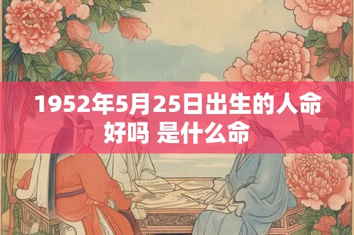 1952年5月25日出生的人命好吗 是什么命
