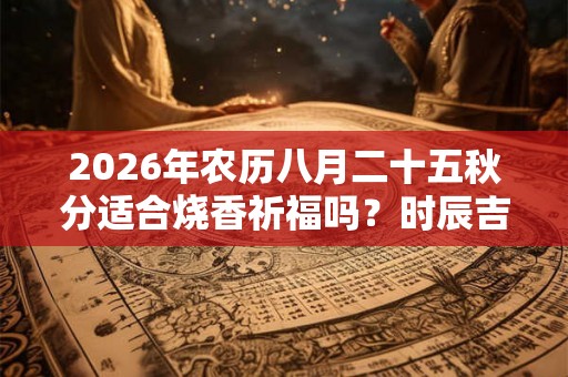 2026年农历八月二十五秋分适合烧香祈福吗？时辰吉凶如何？