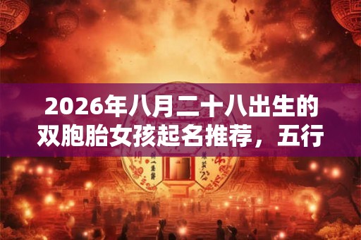 2026年八月二十八出生的双胞胎女孩起名推荐，五行属什么