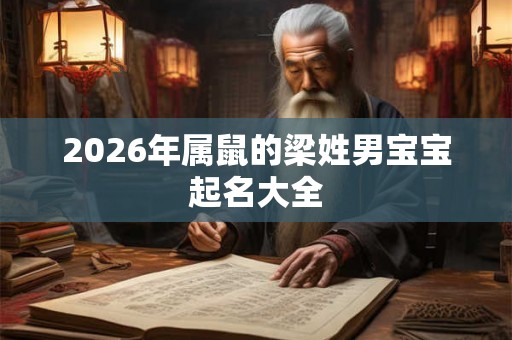 2026年属鼠的梁姓男宝宝起名大全