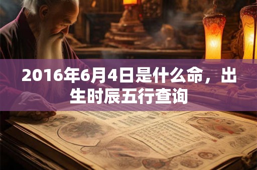 2016年6月4日是什么命，出生时辰五行查询