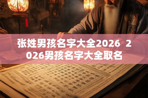 张姓男孩名字大全2026 2026男孩名字大全取名 张姓男孩名字大全2026 2026男孩名字大全取名